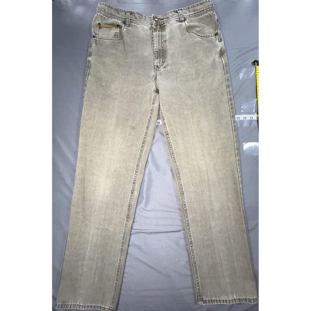 Orvis Jeans Mens 36 Beige Light Wash Regular Straight Denim Pants Casual